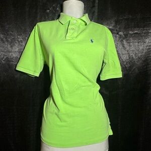 Ralph Lauren Neon Green Polo Shirt Short Sleeve Preppy Classic